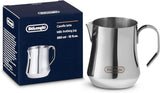 De'Longhi Milk Pitcher DLSC060, Milchkännchen zum manuellen Aufschäumen, ergonomischer Griff, Fassungsvermögen 350 ml, Edelstahl