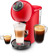 Krups KP3405 NESCAFÉ Dolce Gusto Genio S Plus Kapselmaschine, Espresso Boost, Temperaturwahl, Heiß- und Kaltgetränke, 15 Bar Pumpendruck, 0,8 L Wassertank, 1500 Watt, Farbe Rot mit Café au Lait