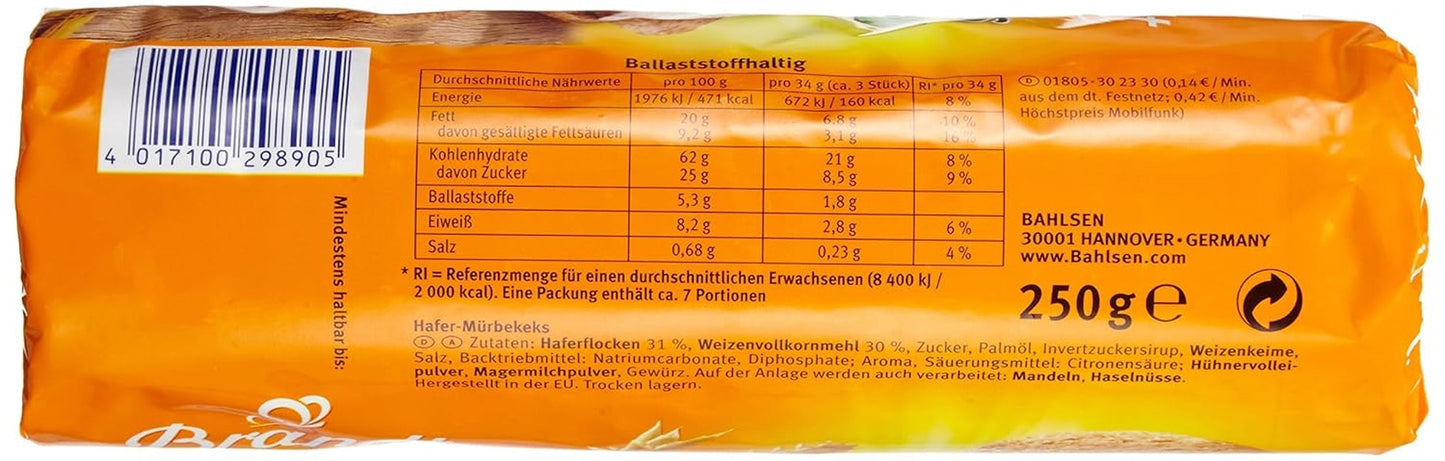 Bahlsen Hobbits Crunchy – Packung mit 18 Stück – Aufbewahrungsbox – ballaststoffreiche Haferflocken-Vollkornkekse (18 x 250 g)