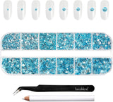 Beadsland 2500 Stück Glas Nailart Strasssteine ​​​​Kristall Flatback Edelsteine ​​​​Runde, ​​Für Handwerk Gemischt 8 Größen SS4 ~ SS30 Mit Picking Pinzette Und Stift (Kristall Weiß)