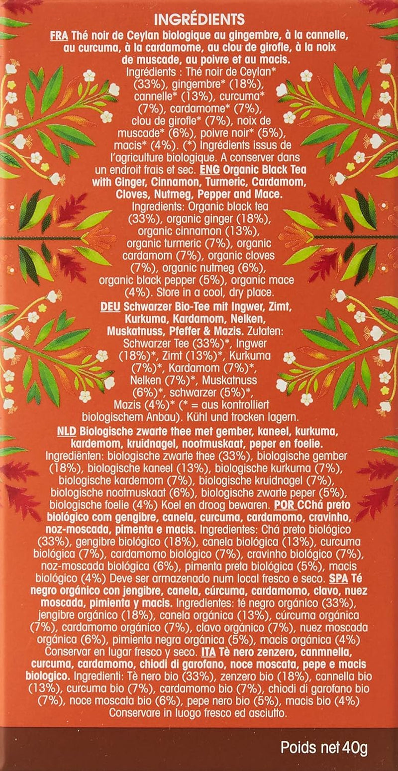 ETS - Chai Schwarzer Tee, Naturland BIO, 20 Teebeutel (2er Pack)