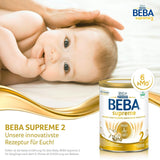 BEBA SUPREME 2 Folgemilch nach 6 Monaten, nur Laktose, palmölfrei, 6er Pack (6 x 800g) Naty Shop
