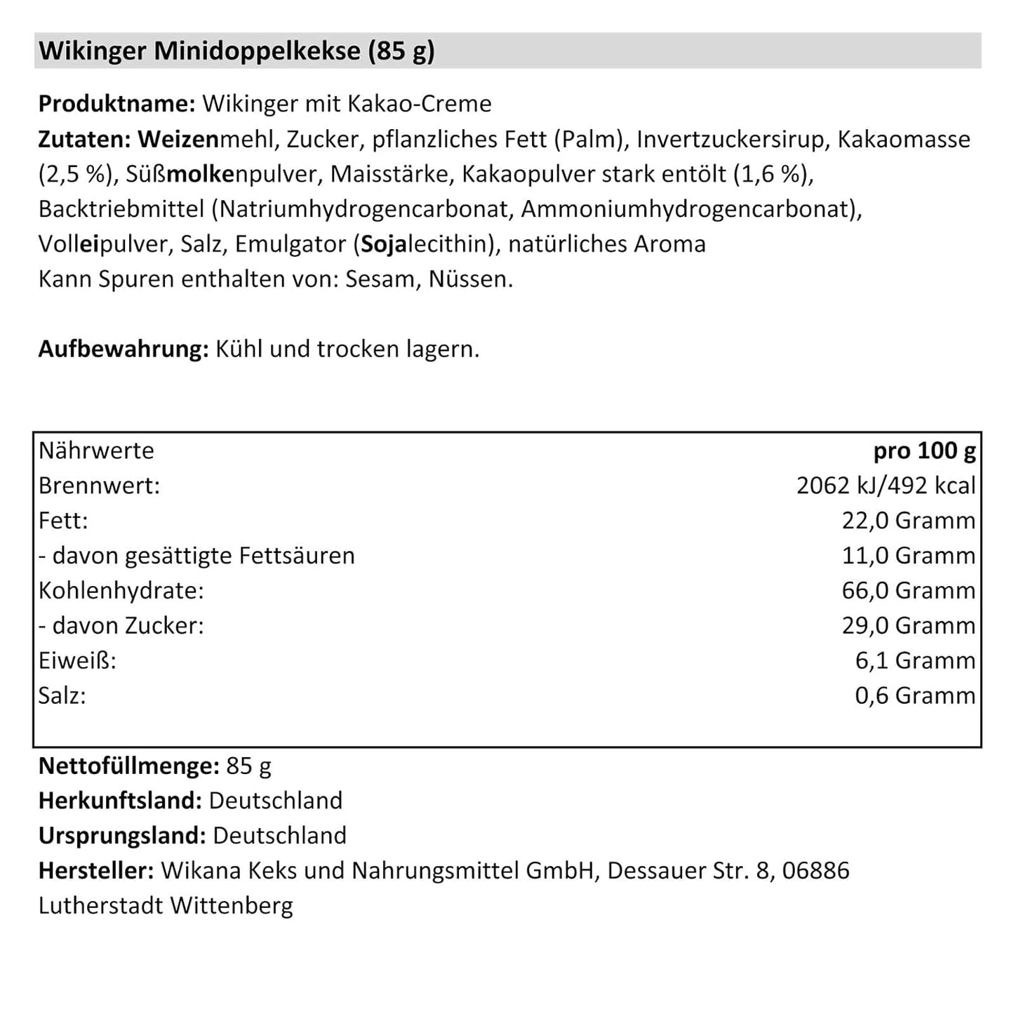 Viking mit Kakaocreme, 85 g