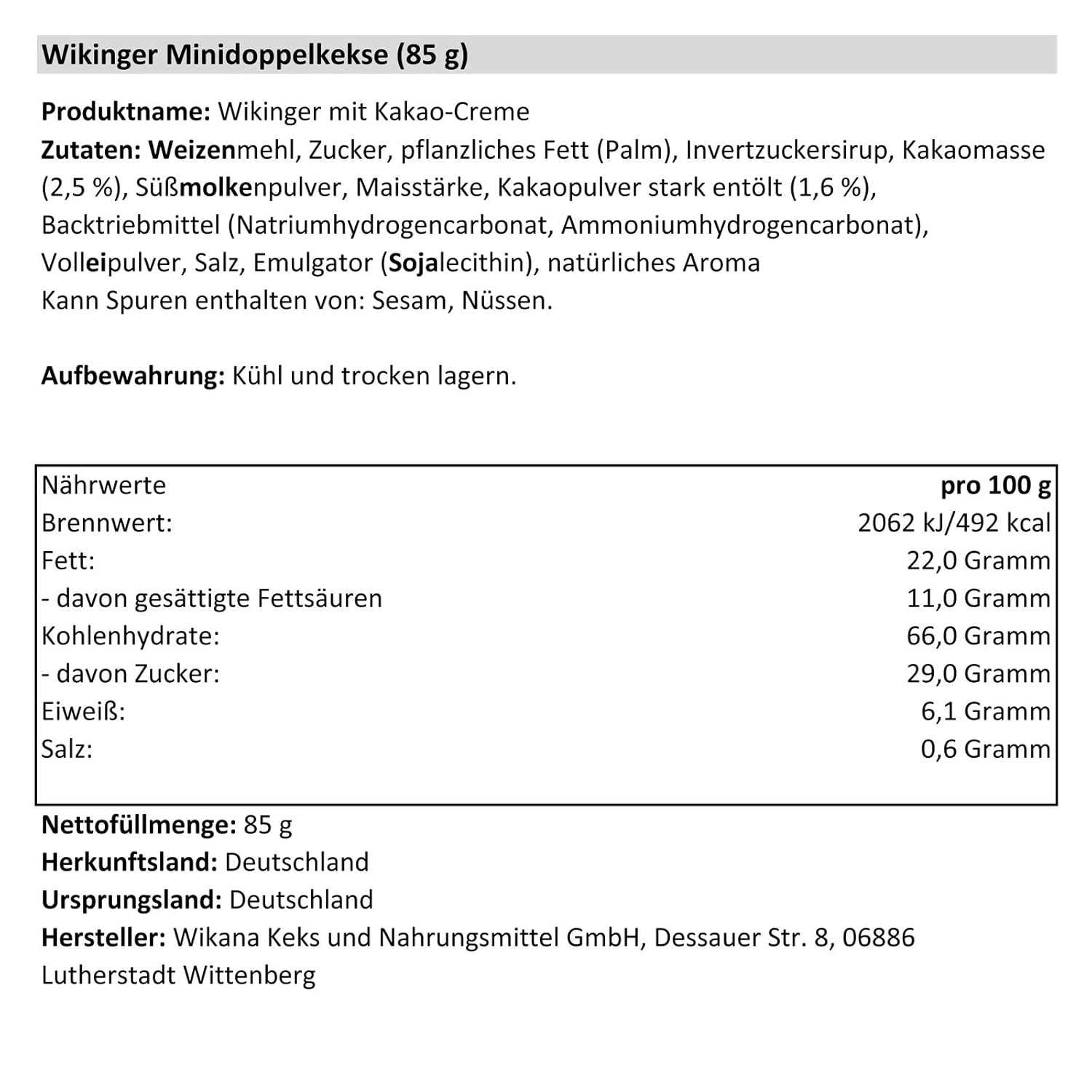 Viking mit Kakaocreme, 85 g