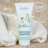 Jean & Len 2 in1, Duschgel und Shampoo für empfindliche Kinder, 200 ml Dusche und Bad Naty Shop