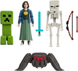 Mattel Minecraft Story-Set mit 4 Actionfiguren und 3 Zubehörteilen. Encounters In The Overworld Set, vom Minecraft-Film inspiriertes Sammelspielzeug JFR70 Actionfiguren Naty Shop