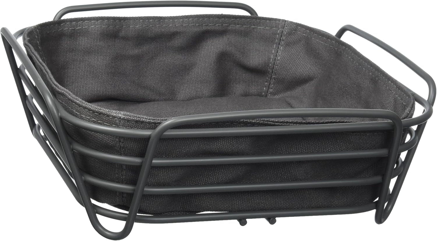 Blomus -DELARA- Brotkorb Größe L, quadratisch, abnehmbare Stofftasche, elegantes Design, 26 x 26 cm, Farbe Moonbeam (64075) Frischhaltedosen Naty Shop Magnet Einheitsgröße