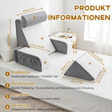 Lesekissen mit abnehmbarer Nackenstütze und Armlehne, bequemes und leichtes Rückenkissen für Bett und Couch, Rückenkissen für Erwachsene, Memory-Schaum-Rückenlehne zum Lesen, Fernsehen und Videospielen