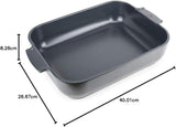 Peugeot Appolia Rechteckige Auflaufform Mit Griffen, Keramik, Schiefer / Grau, 8.3X40.5X27.2 Cm, Fassungsvermögen: Ca. 4 L, 60022 Formen und Bleche zum Backen Naty Shop