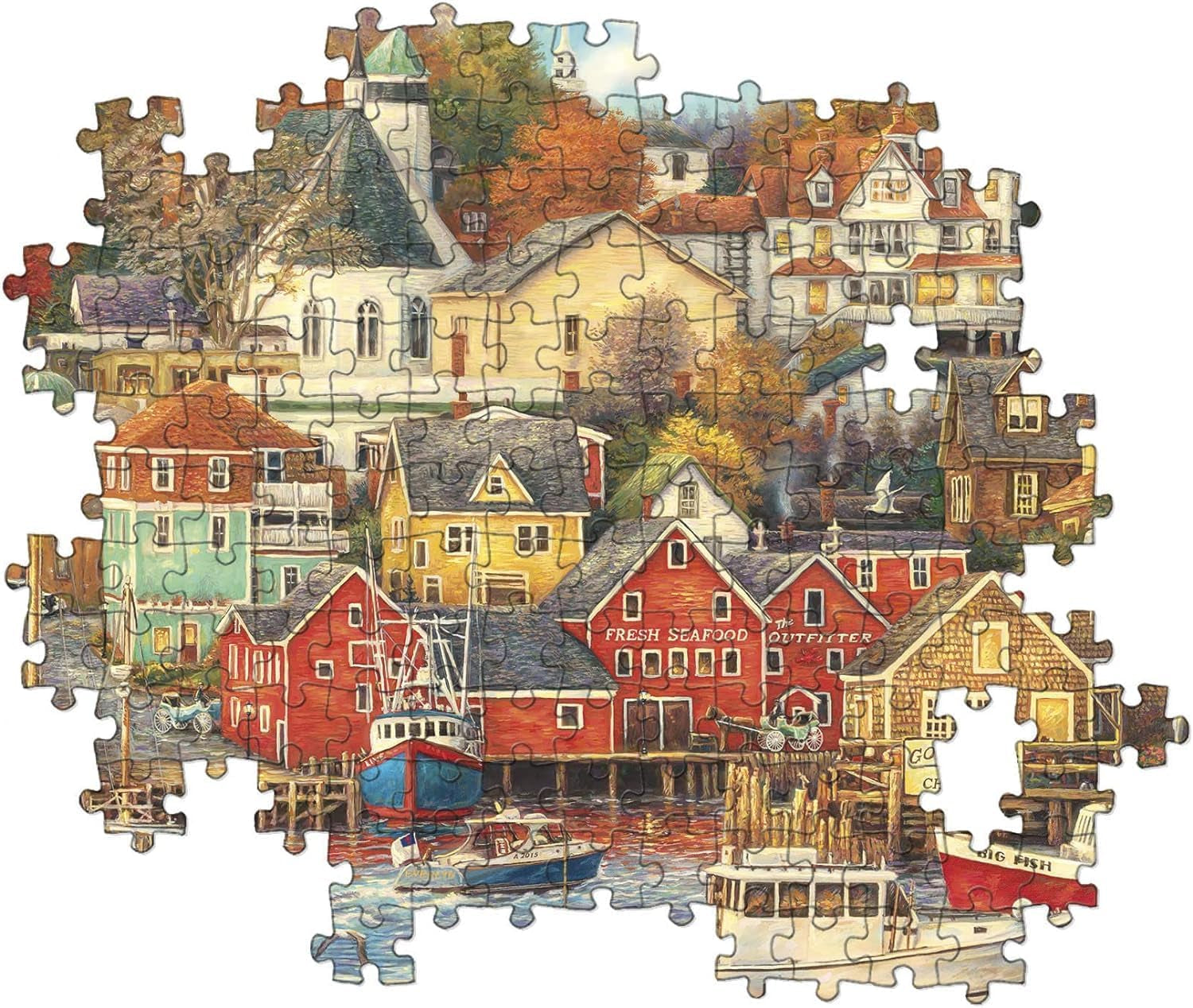 Clementoni – 31685 Collection Puzzle – Good Times Harbor – Puzzle 1500 Teile ab 14 Jahren, Erwachsenenpuzzle mit versteckten Objekten, Geschicklichkeitsspiel für die ganze Familie, mittelgroß Puzzle Naty Shop