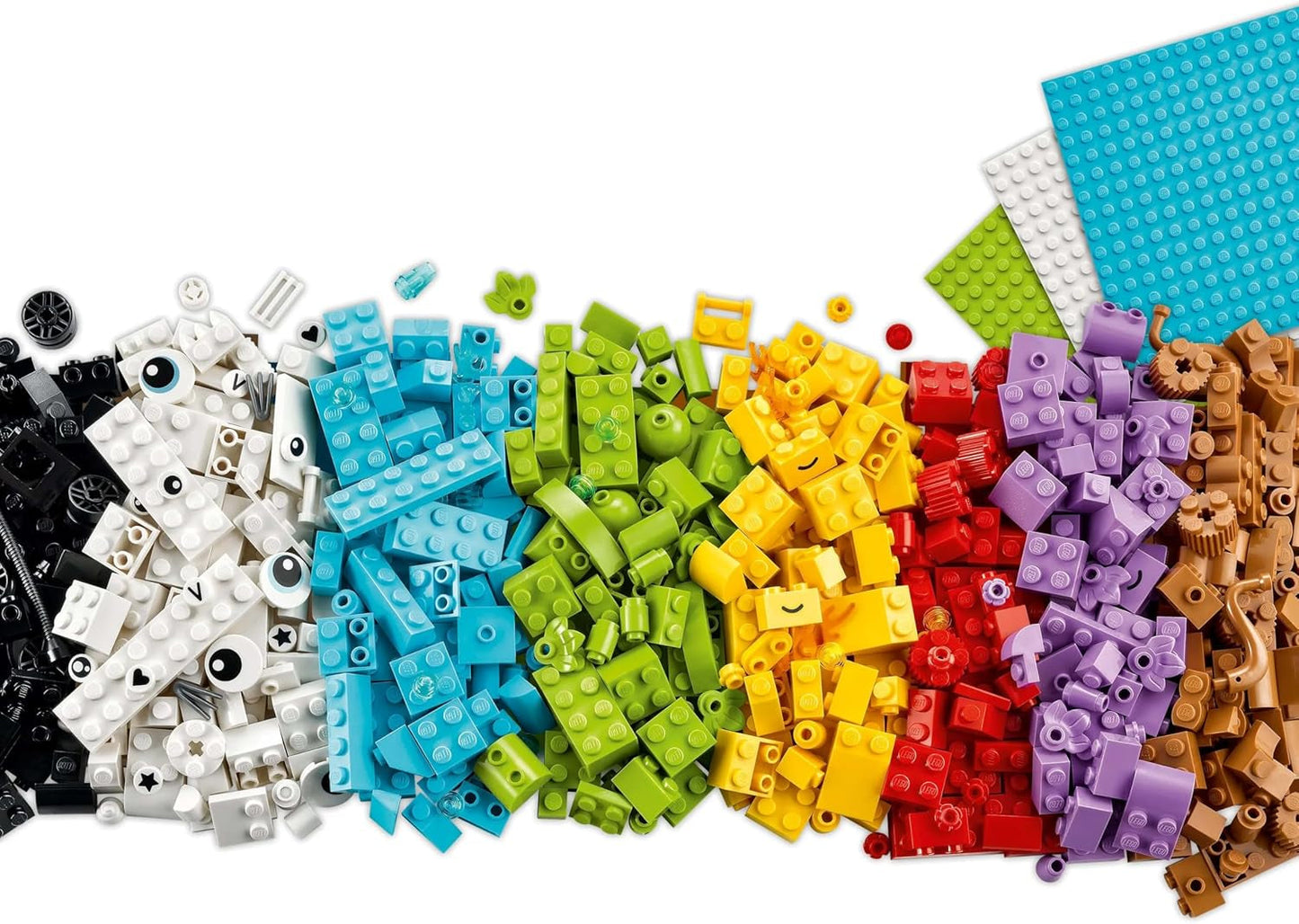 LEGO Classic Kreativset zum Bauen und Spielen – Set mit farbigen Steinen – Baue ein Haus, einen Hund, ein lustiges Auto, eine Klaviertastatur und einen Regenbogen – Bastelset für Jungen und Mädchen ab 5 Jahren. Bausets Besuchen Sie den LEGO-Store