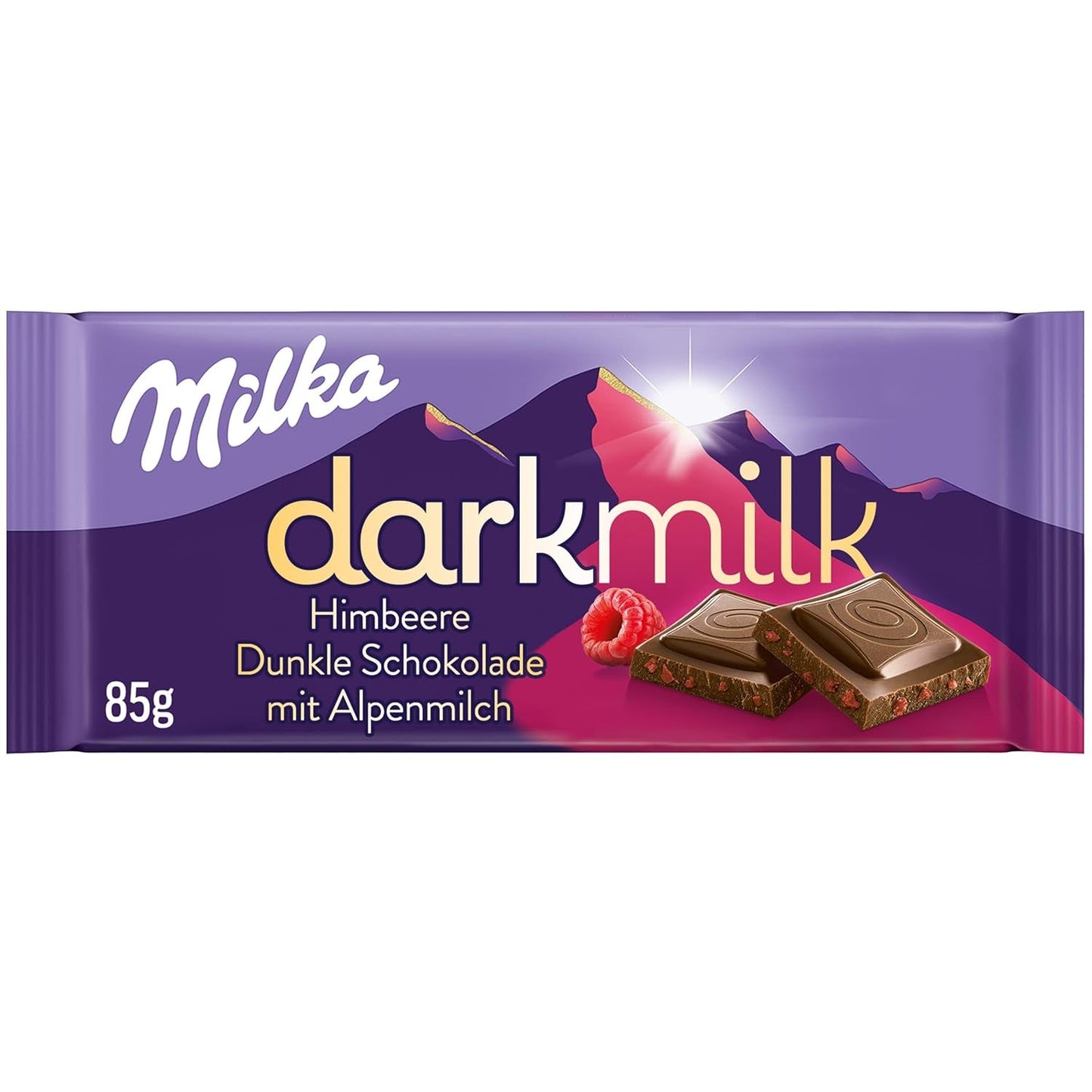 Milka Black Milk – Alpine Zartbitterschokolade mit Milch- und cremiger Nougatfüllung – 85g (5er Pack)