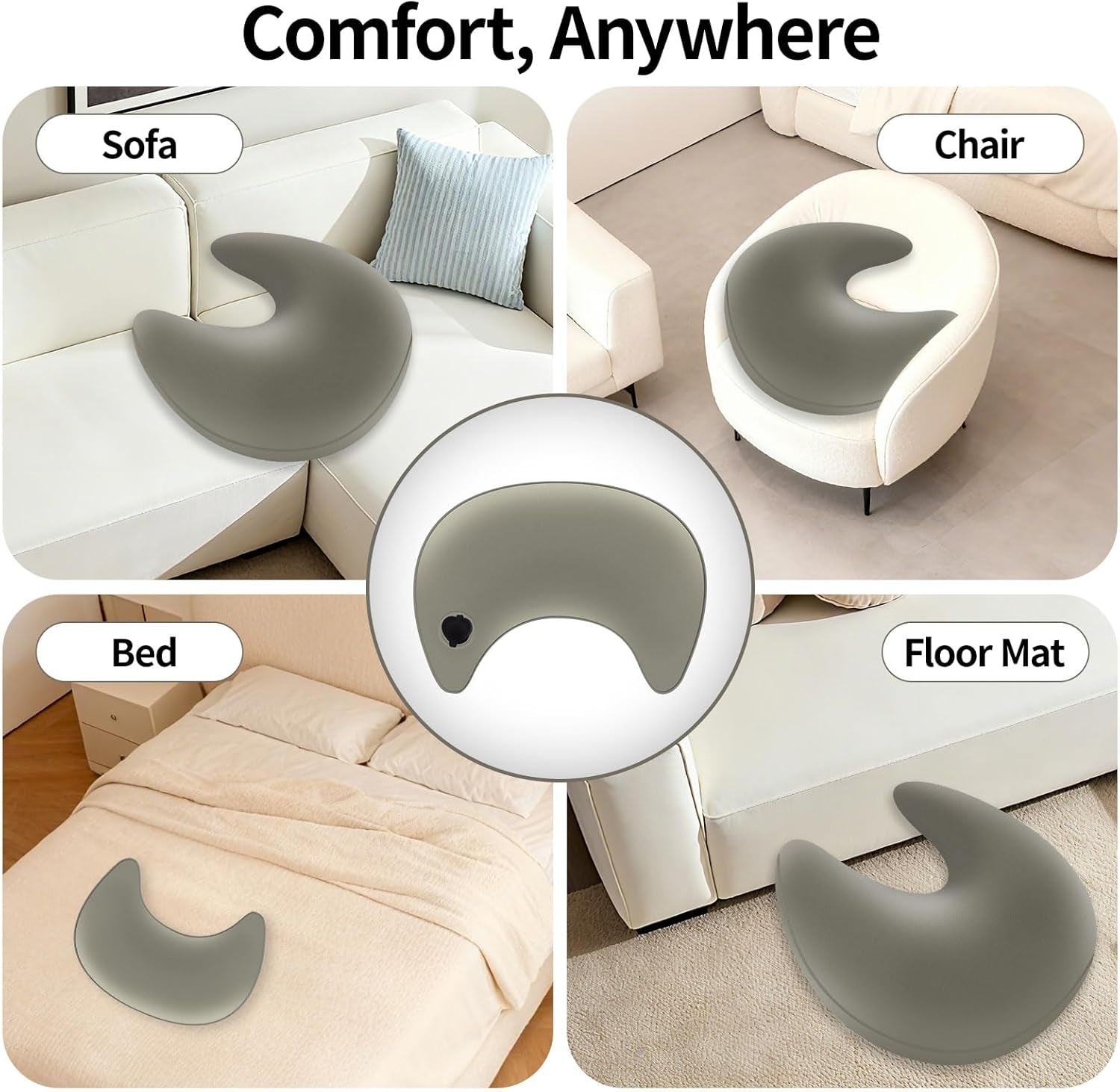 Lesekissen und Gaming-Kissen, tragbares aufblasbares Lesekissen mit Aufbewahrungstasche, ergonomisches Häkelkissen zum Lesen, Spielen, Häkeln und Arbeiten