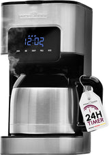 Kaffeemaschine Profi Cook | 8-10 Tassen | Timer | Sensor-Touch-Steuerung | 1,2 Liter doppelwandige Thermoskaraffe | Geschmackssiegel | Filterkaffeemaschine aus Edelstahl | PC-KA 1191