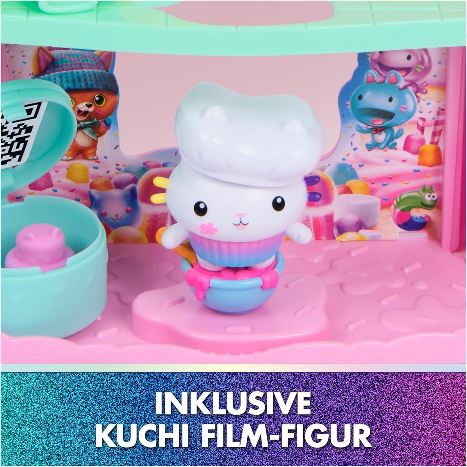 DREAMWORKS GABBY'S DOLLS HOUSE: DER FILM – Portal Room Kuchis mit Zucker bestreute Küche mit Figur und Zubehör, für Kinder ab 3 Jahren