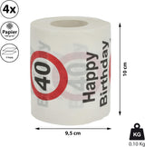 4er Set Toilettenpapiere „Alles Gute zum 40. Geburtstag“ │40. Geburtstag 24 Meter 2-Stoffe 180Gr/Qm │ Toilettenpapier Motiv Toilettenpapier (4 X Toilettenpapier 40)