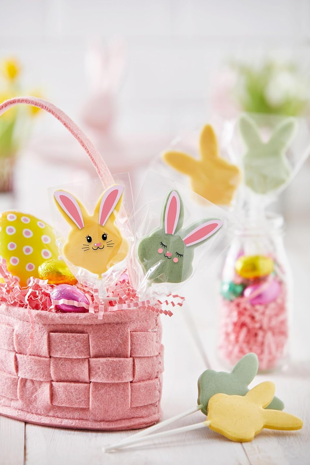 HEITMANN KREATIV - Schokoladenlutscher - Mit pflanzlichen Pulverfarben - Gelb und Grün - DIY-Set - Ostern