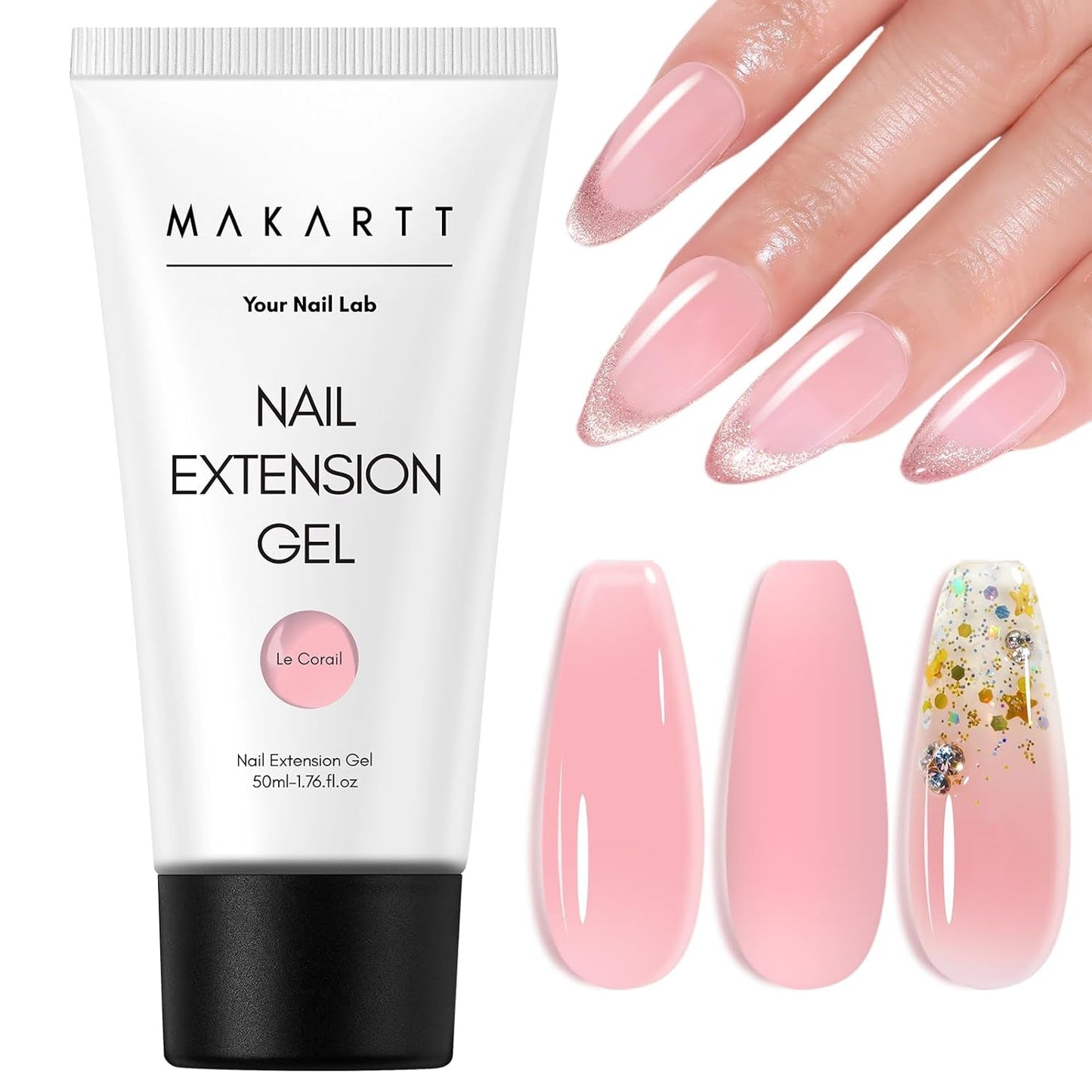 Makartt Poly-Nagelverlängerungsgel – Acryl-Verlängerungsgel, Nagelstärkungsgel, Nageldekoration, 50 ml (lila)