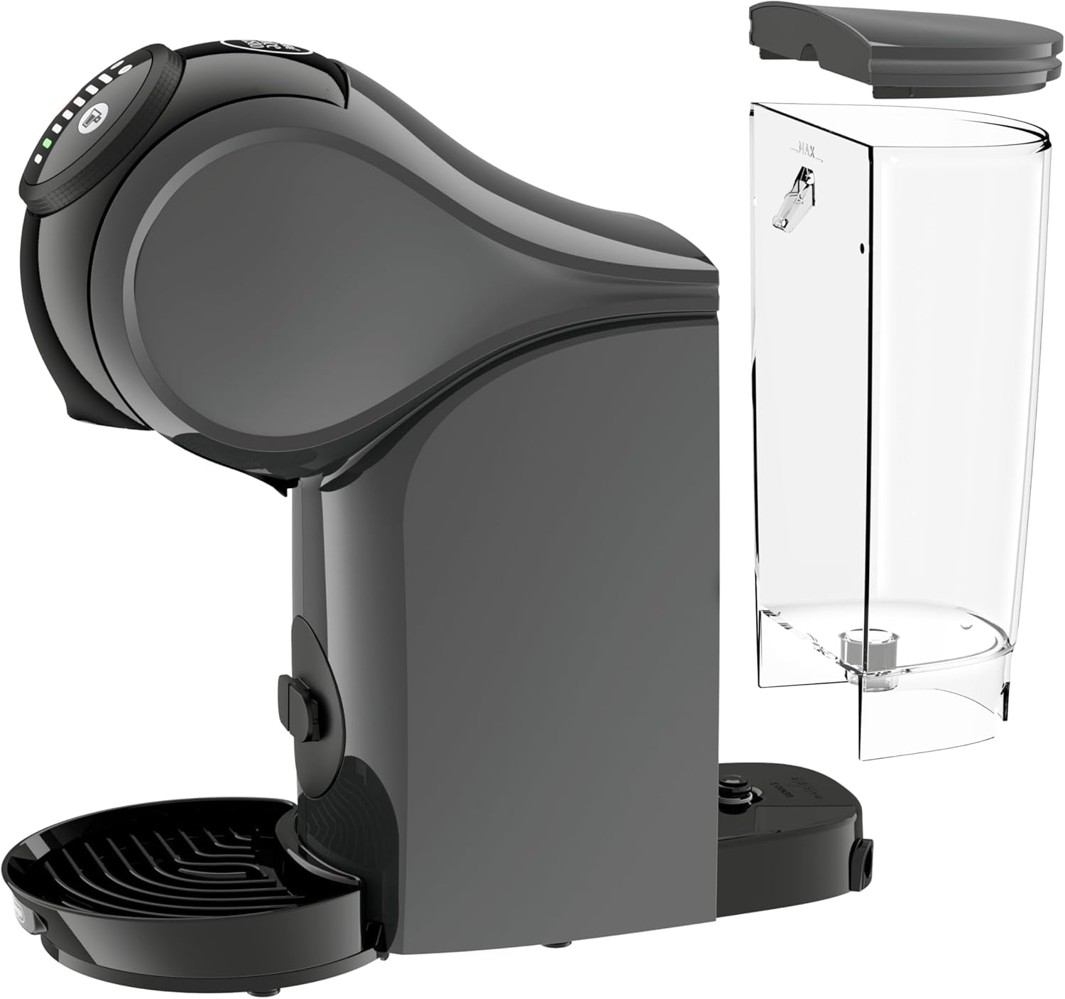 NESCAFÉ DOLCE GUSTO DeLonghi Dolce Gusto Genio S EDG226.A, Kapsel-Espressomaschine inklusive 3 Kapseln, kompaktes Design, verstellbare Abtropfschale, 0,8 l, abnehmbarer Wassertank, 1470 W, Anthrazit