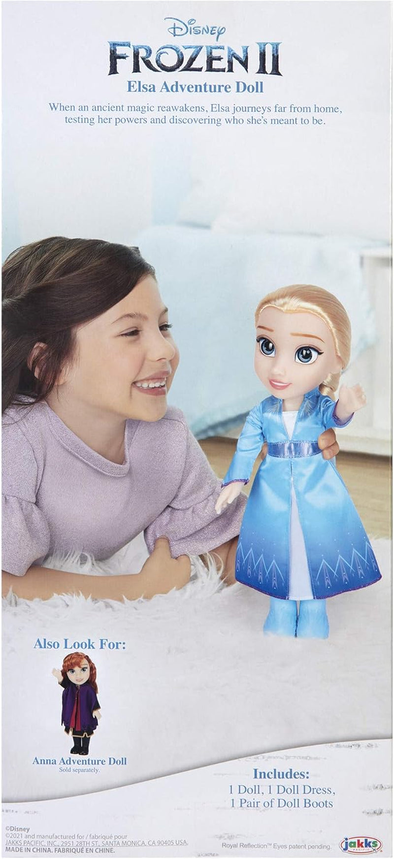 Disney Frozen 2 Elsa Reisepuppe, 35 cm große Puppe mit Kleid im Kultfilm-Stil, Stiefeln und langen geflochtenen Haaren für zusätzlichen Spielspaß, für Mädchen ab 3 Jahren