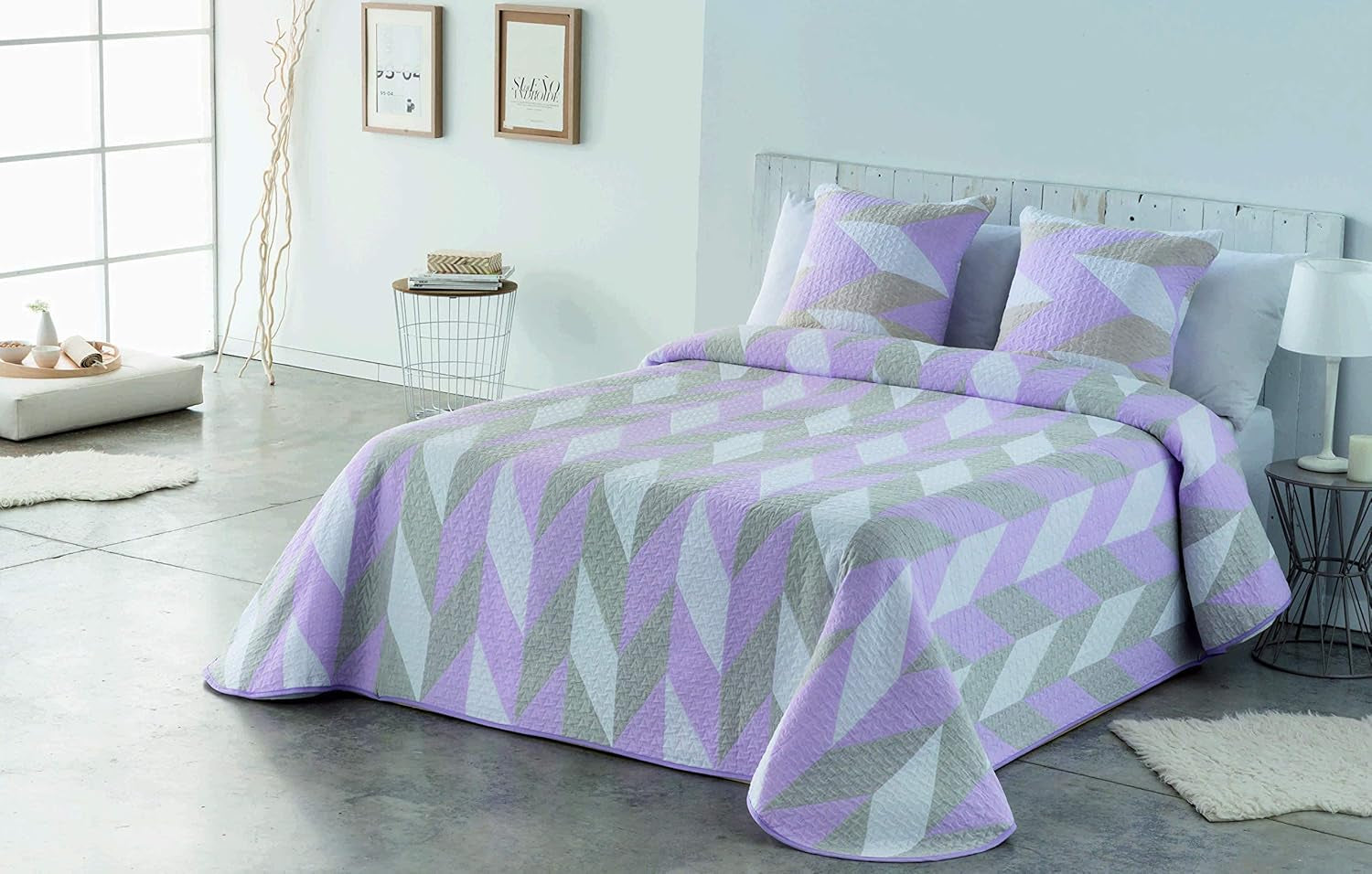 VIALMAN Sofia 30 Bouti Leichte Bettdecke für Doppelbett | Steppdecke Größe 250 x 270 cm, grau Steppdecken und Steppdecken Naty Shop Pink 135 x 190 cm