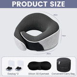 Nackenkissen aus Memory-Schaum, Reisekissen, ergonomisches Design, Nackenkissen aus Memory-Schaum mit Augenmaske, 2 Ohrstöpsel und Aufbewahrungstasche, perfekt zum Schlafen unterwegs auf Reisen, Naty Shop orthopädische Nackenkissen