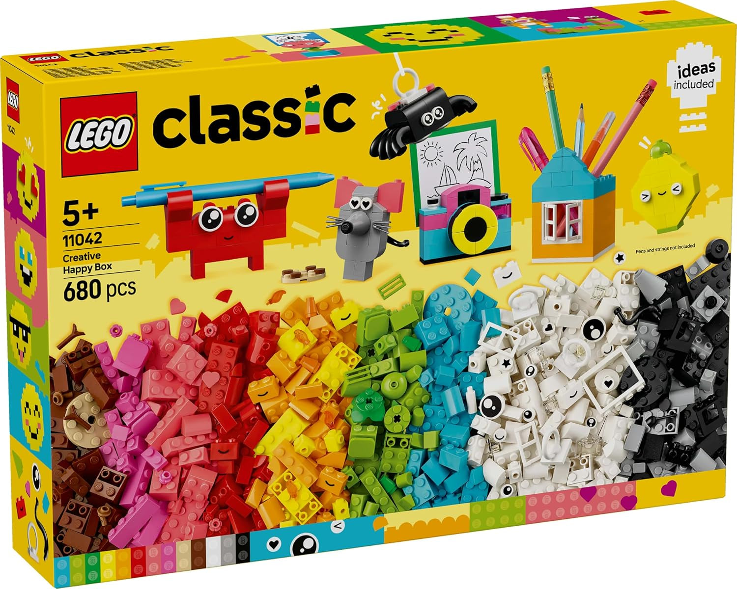 LEGO Classic Kreativ-Spaßbox, bunte Bausteine für fantasievolles Rollenspiel, Bauset für Einsteiger, Spielzeug für Mädchen und Jungen ab 5 Jahren, wiederaufbaubare Modelle 11042 Bausets Besuchen Sie den LEGO-Store