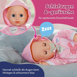 BABY Born Hannah Play with Me – Babypuppe mit 5 Funktionen – Weicher Materialkörper inklusive Zubehör – 36 cm große Puppe – Batteriebetrieben – Geeignet für Kinder ab 1 Jahr