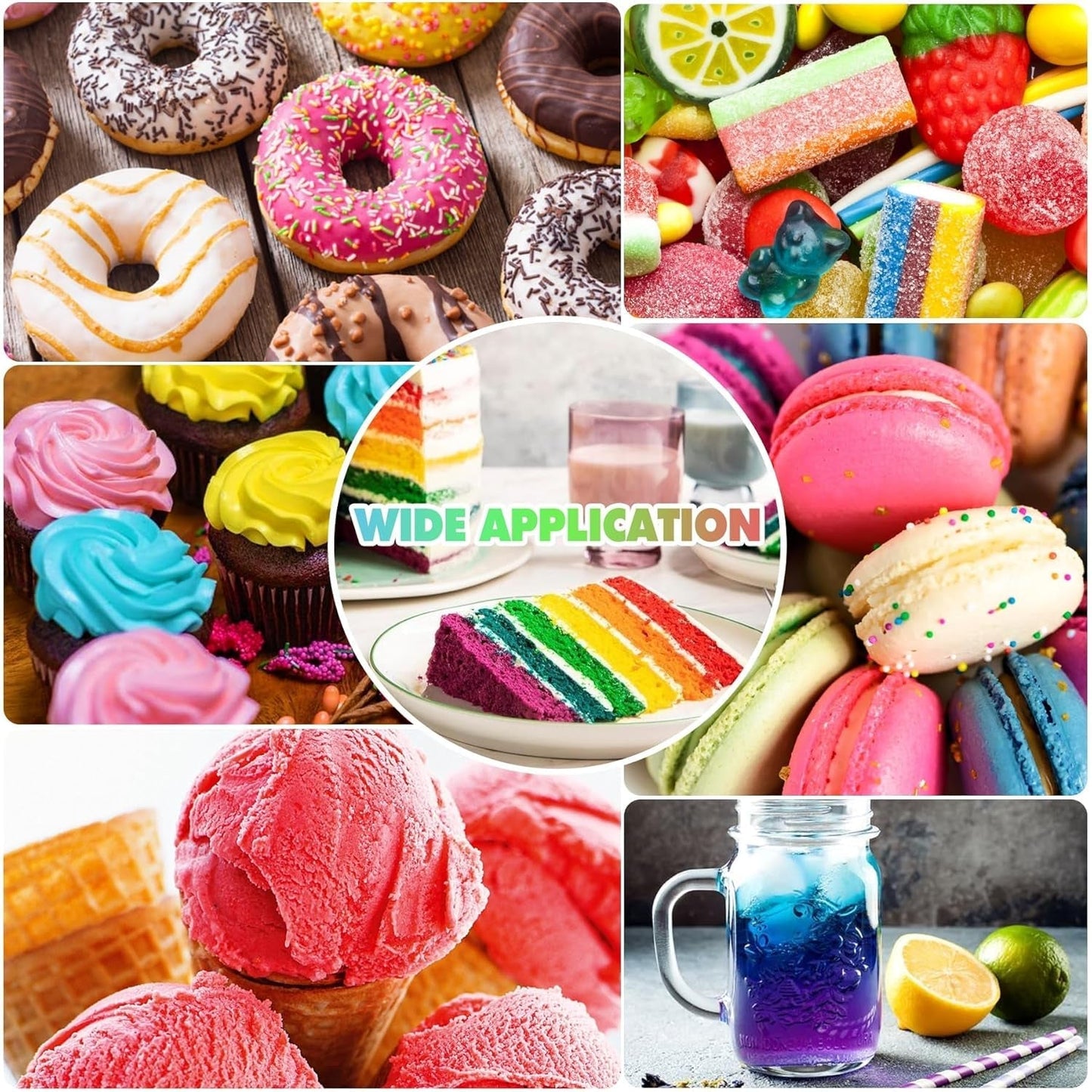 Gel-Lebensmittelfarbe – 120 g konzentrierte Lebensmittelfarbe zum Dekorieren von Kuchen, Backen, Keksen, Macarons – zuckerfreie Lebensmittelfarbe für Getränke, Kuchendekoration, DIY-Schleim, Osterei (weiß)