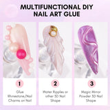 Makartt Strass-Klebegel – 15 ml UV-Nagelkleber-Set mit rosa Nagel-Charms, Herz-Kreis-Nagelschmuck und Nageldesign-Zubehör für Heim-Maniküre, Valentinstagsgeschenk