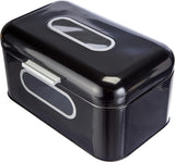 ECHTWERK Retro-Brotkorb aus Metall mit Sichtfenster und Deckel, Set mit 3 eleganten Aufbewahrungsboxen, 1,4 l Fassungsvermögen, rote Lebensmittelaufbewahrungsboxen Naty Shop Black S Single