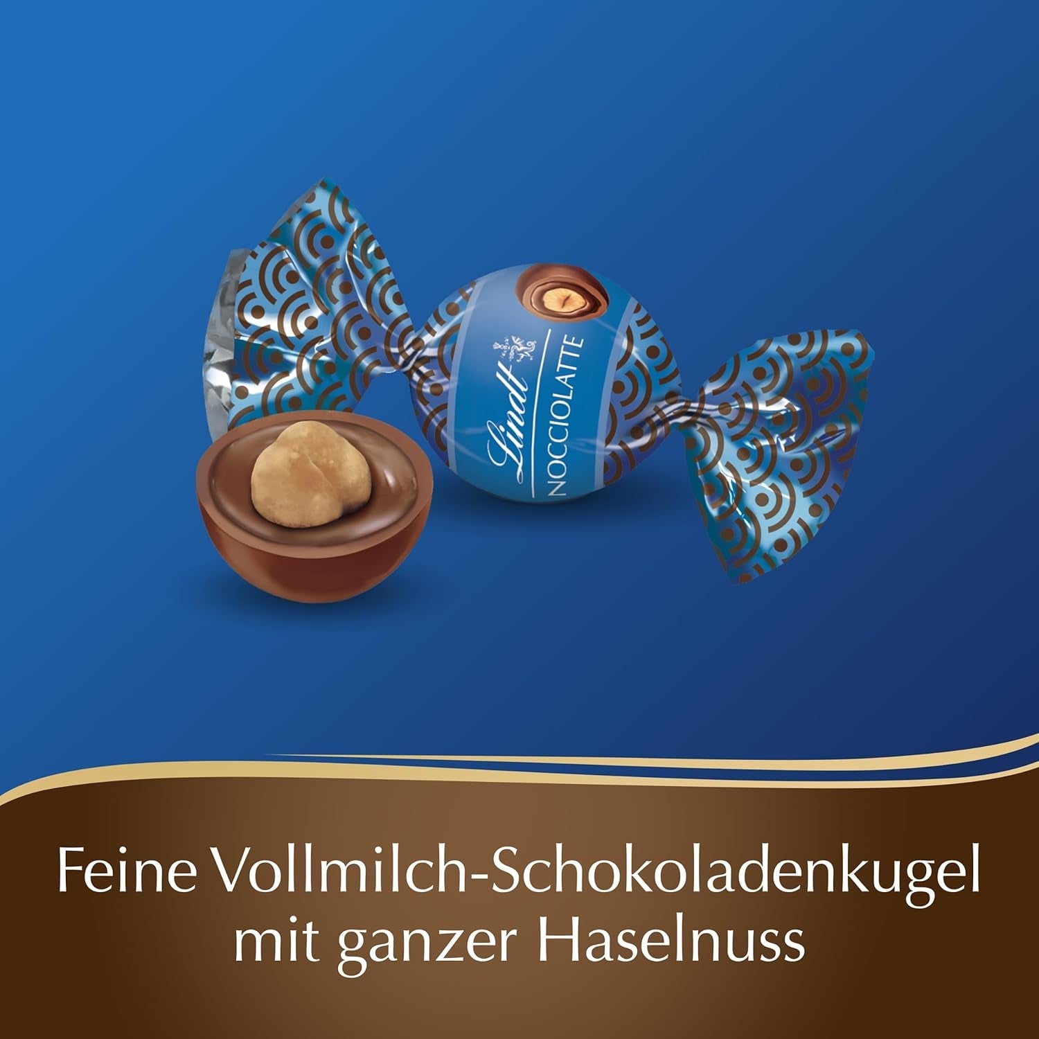 Lindt Roulette Ball Nocciolatte, Milchschokolade mit Haselnusscremefüllung und ganzen Haselnüssen, 3000g