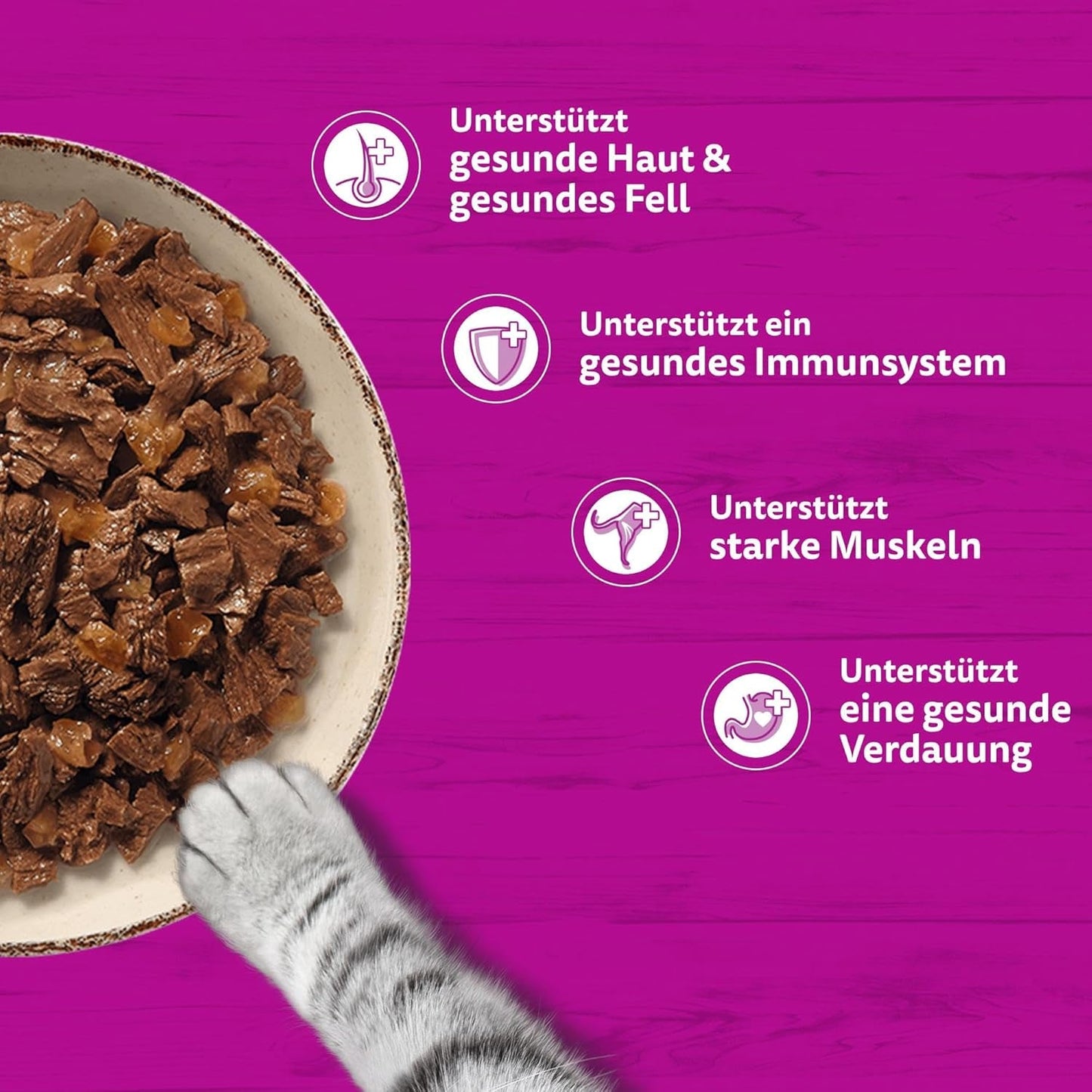WHISKAS PURE DELIGHT Nassfutter in Gelee 24 x 85g Classic Ragout (4 Packungen) 48 Portionsbeutel