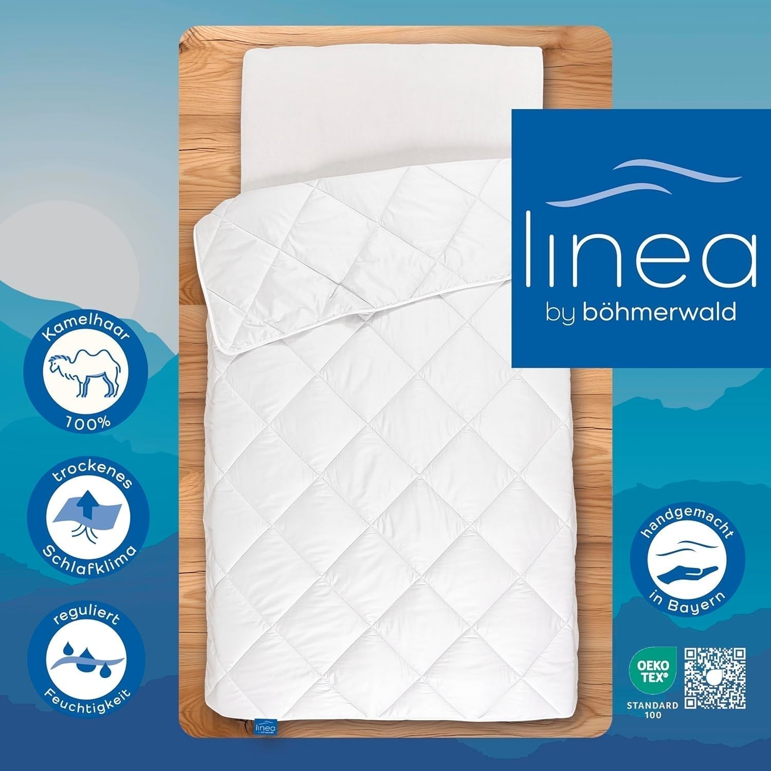 Exklusive Steppdecke, Kamel, Weiß, 135 x 200 cm Steppdecken und Steppdecken Naty Shop