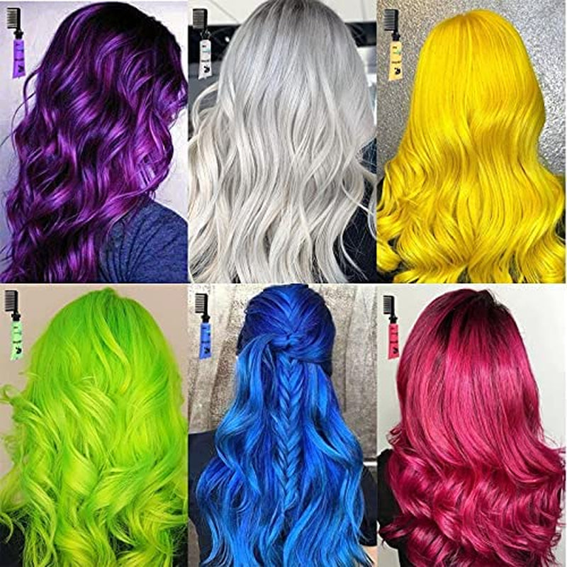 Byhoo 6 Stück temporäre Haarfarbe für schwarzes Haar, Haarkreide, waschbare Haarfarbe, Geschenkidee für Mädchen, Geburtstagsgeschenk für Teenager. Naty Shop Haarfärbemittel