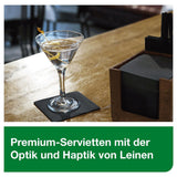 Tork Linstyle 509542 Schwarze Cocktailservietten, 1/4 Falz, 1-lagig, 23,8 x 23,8 cm, 1 x 100 Servietten