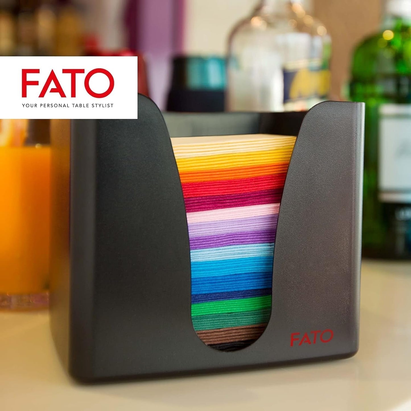 - Einweg-Papierservietten, ideal für Vorspeisen und Cocktails, Packung mit 100 Servietten, Größe 24 x 24, 4-fach gefaltet, 2 Schichten, rote Farbe, 100 % reines Zellulosepapier, FSC-zertifiziert