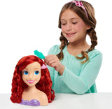 Ariel Just Play Disney Prinzessinnen-Haarkopf, 20 cm, mit Zubehör, 7-teiliges Set, rotes Haarspielzeug für Kinder ab 3 Jahren