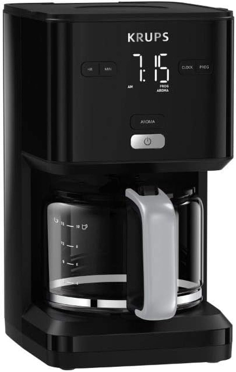 Krups Smart'n Light Kaffeemaschine mit Timer, für 1,25 Liter Filterkaffee, Warmhaltefunktion, Abschaltautomatik, Schwarz, KM600810