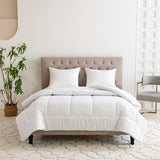 Good Nite Einzelbett-Bettwäsche-Set, 15 Tog, Winterwärme, Einzelbett, weiches Polyester, Hohlfaser, weiße Bettwäsche mit Eckstreifen, maschinenwaschbar (weiß, 15 Tog, 130 x 150 cm) Naty Shop Quilts & Quilts