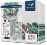 PAW – Airlaid-Servietten (40 x 40 cm) I 50 Stück I Perfekt für Weihnachten, Winter, Feiertage I Tischdekorationen für Heiligabend I Airlaid-Servietten in Stoffoptik Winterzweige I Winterzweige
