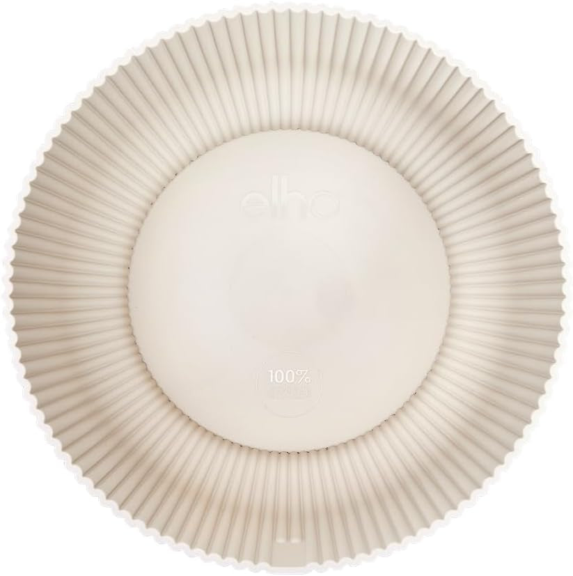 elho Vibes Fold Bowl 25 – Blumentöpfe für den Innenbereich – 100 % recycelter Kunststoff – Ø 24,9 x H 12,1 cm – Weiß/Weißes Leinen