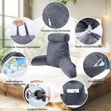 INFANTIA ergonomisches Lesekissen mit Armlehnen, Rückenstütze, groß, grau