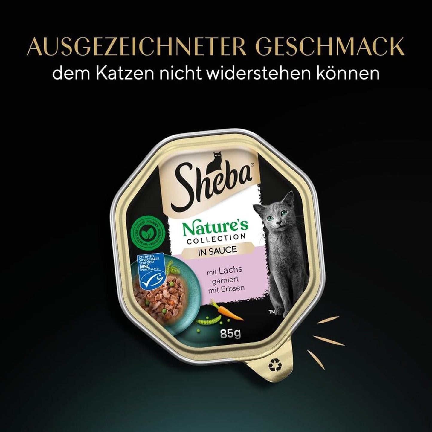 SHEBA Nassfutter für Katzen, Nature's Collection in Lachssauce, 2 x 11 x 85 g