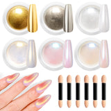 BISHENGYF Rose Gold Chrome Nail PowderNeue Upgrade Grosse Kapazitä Chrom PulverSuper-Spiegeleffekt Metall Mirror Chrome Powder –Neon Glassy Pearl Effect Glitter Nagelkunst Pulver Für DIY Salon