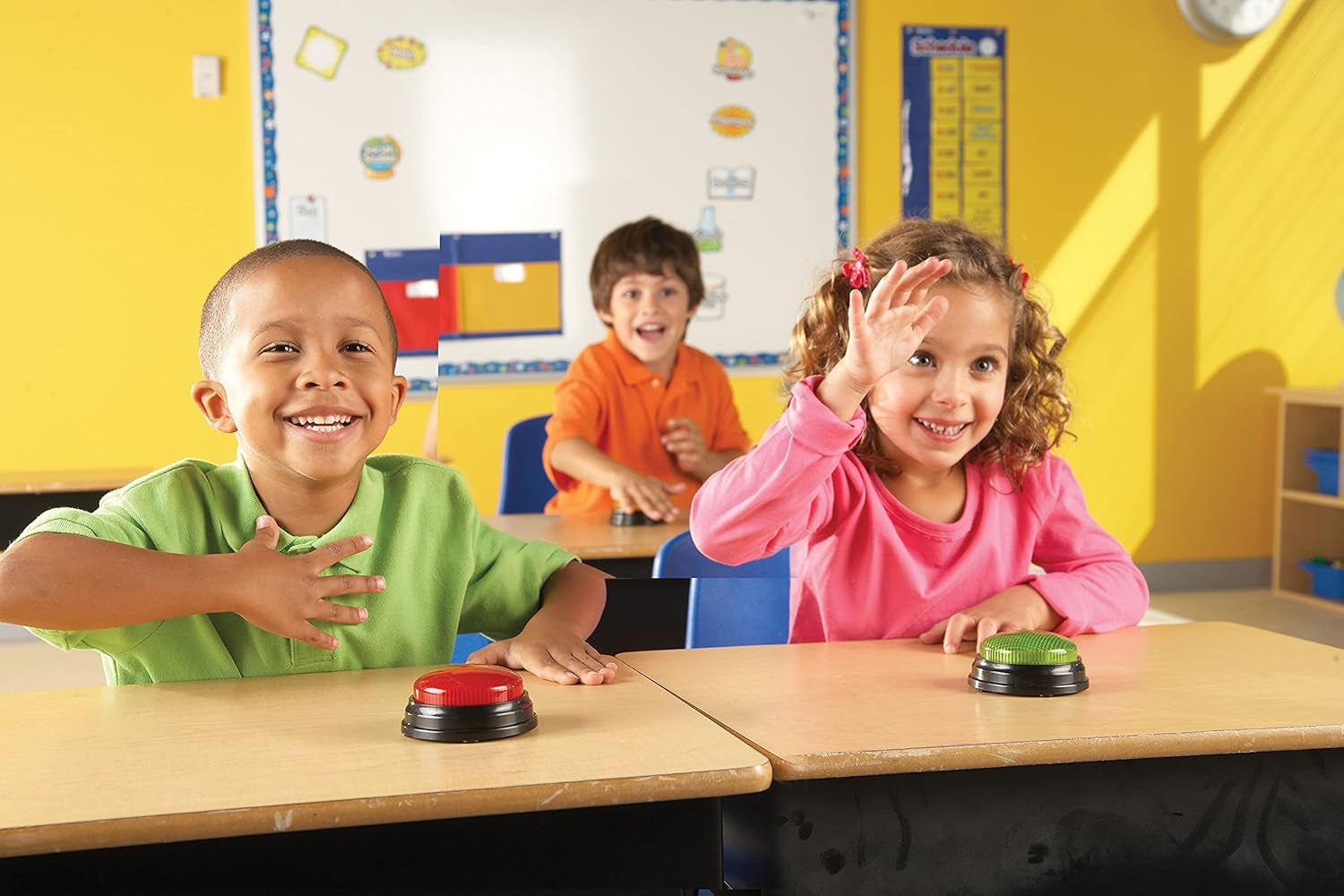 Lernressourcen Light & Sound Buzzer Lernspiele ab 3 Jahren Kinderfragespielzeug mit 4 verschiedenen Sounds für Spieleabende und Klassenzimmer Spielzeug Bebe Naty Shop