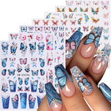 GZMAYUEN 12 Farben Französische Nagelaufkleber, 3D-Nagelaufkleber mit französischem Farbverlauf, selbstklebendes Nageldesign, Nagelzubehör