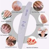 3-teiliges Nagelfeilen-Set, Nagelfeilen für Gelnägel, verschleißfestes und waschbares Gel-Nagelzubehör, professionelle Nagelfeile 100/180 mit 3 Formen, weiß