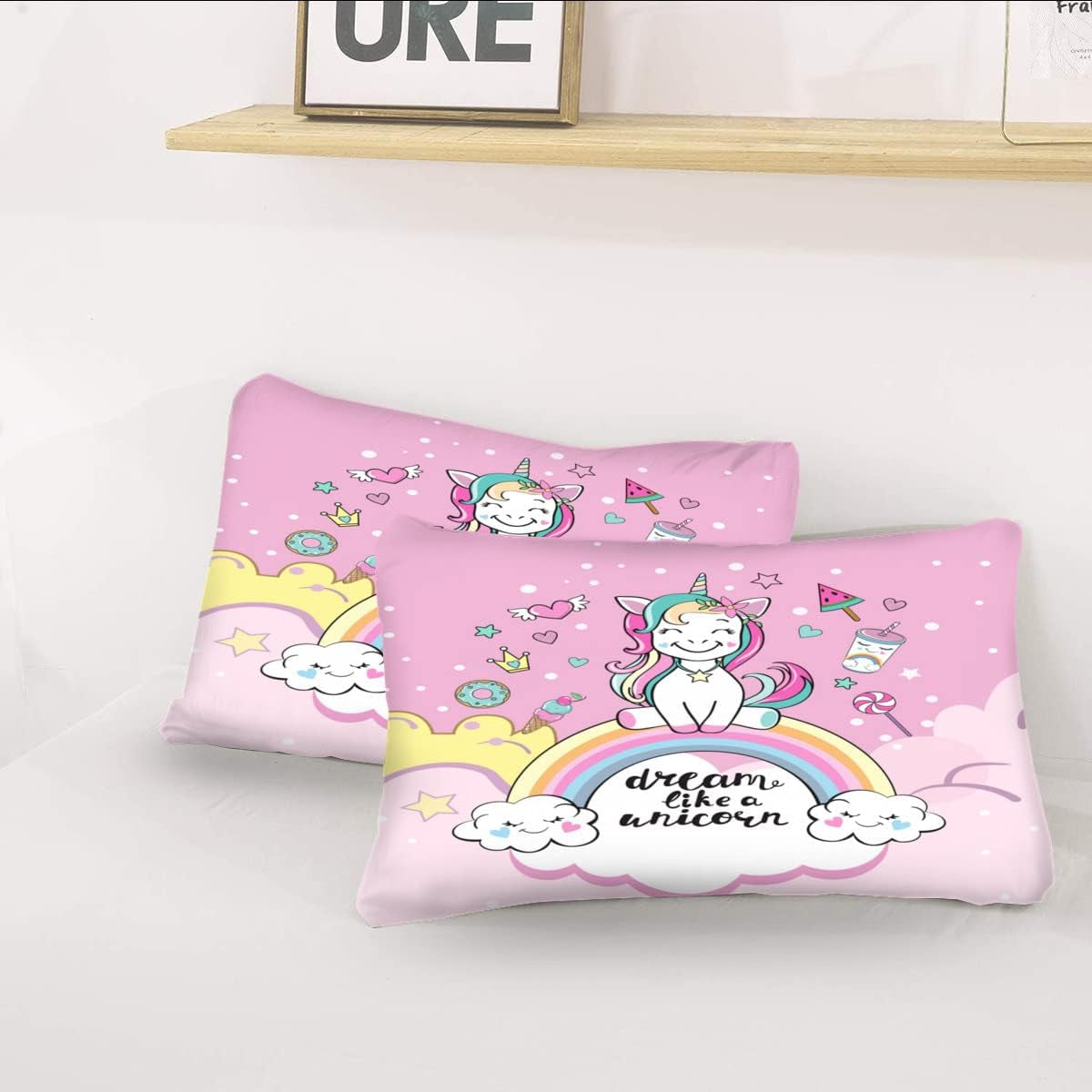 Bettwäsche für Mädchen, Einhorn, 2 Kissenbezüge. Bettwäsche – Kinder Naty Shop
