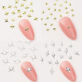 120 Stück gold-silberne Stern-Nagel-Charms, Stern-Y2K-Nägel, Metall-Stern-Nagel-Charms, verschiedene Größen, Nagelschrauben, Stern-Nageldesign, Nagelkunst, 3D-Stern-Charms, Nageldekoration, Nagel-Charms, Nagel-Zubehör